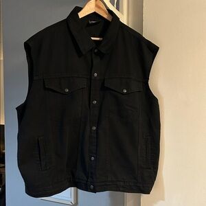 Liberty Wear Men’s Black Sleeveless Denim Jacket Size 4XL